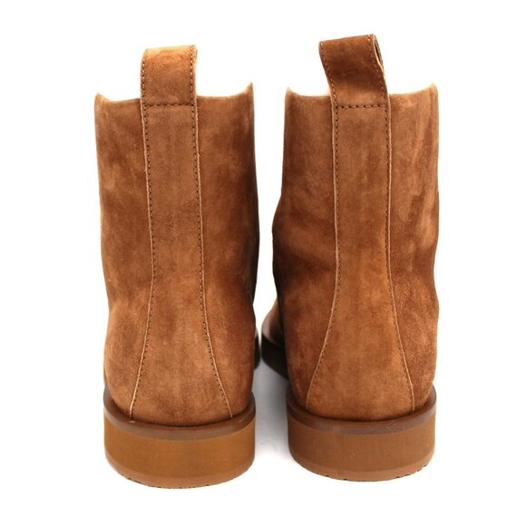 Tamara Mellon Inside Edge 30 Suede Shearling Ankle Bootie Cognac Natural 37 NEW - Picture 6 of 8